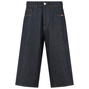 Amish 'Huge' Navy Cotton Bermuda Shorts Men